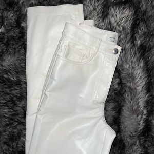 ARITZIA WILFRED MELINA VEGAN LEATHER PANT IN LIGHT BIRCH SIZE 0, LIKE NEW